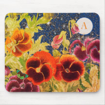 JAPANESE PANSIES MET STARS DIY INITIAAL MUISMAT