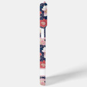 Japanese Pink Floral Pattern Monogrammed Case-Mate iPhone Case (Achterkant / Rechts)