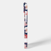 Japanese Pink Floral Pattern Monogrammed Case-Mate iPhone Case (Achterkant / Links)