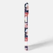 Japanese Pink Floral Pattern Monogrammed Case-Mate iPhone Case (Achterkant / Rechts)