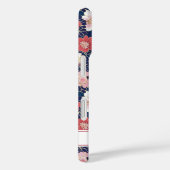 Japanese Pink Floral Pattern Monogrammed Case-Mate iPhone Case (Achterkant / Rechts)
