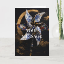 Japanese Pinwheel Kintsugi Gold Art Personalized