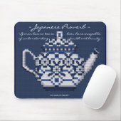 JAPANESE PROVERB TEA POT Cross Stitch Style Design Muismat (Met muis)