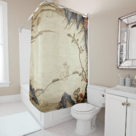 JAPANESE RABBIT EN MOON Shower Curtain Douchegordijn