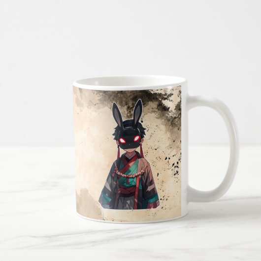 Japanese Rabbit Mask Kimono Mug Koffiemok (Rechts)