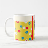 Japanese Rabbit Mask – Retro Floral Mug (Gauche)