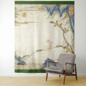 JAPANESE RABBIT OVER DE MOON Tapestry Wandkleed (In situ)