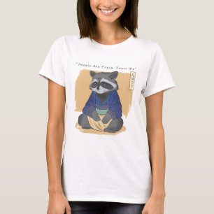 JAPANESE RACCOON QUOTE PEAPLE VERTROUWEN ME T-SHIRT