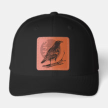 Japanese Raven Leather Patch Trucker Hat