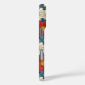 Japanese Red Floral Pattern Monogrammed Case-Mate iPhone Case (Achterkant / Rechts)