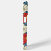 Japanese Red Floral Pattern Monogrammed Case-Mate iPhone Case (Achterkant / Rechts)