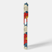 Japanese Red Floral Pattern Monogrammed Case-Mate iPhone Case (Achterkant / Rechts)