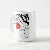 Japanese Red Sun & Brush Tree Art Koffiemok (Voorkant links)