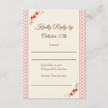 Japanese Sakura Asanoha RSVP Card