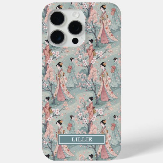 Japanese Sakura Geisha Pattern Monogrammed Case- Case-Mate iPhone Case (Achterkant)