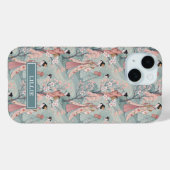 Japanese Sakura Geisha Pattern Monogrammed Case-Mate iPhone Case (Achterkant (horizontaal))