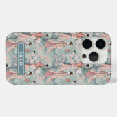 Japanese Sakura Geisha Pattern Monogrammed Case-Mate iPhone Case (Achterkant (horizontaal))