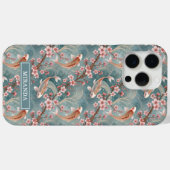 Japanese Sakura Koi Fish Pattern Monogrammed Case- Case-Mate iPhone Case (Achterkant (horizontaal))