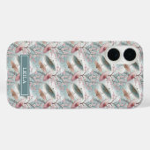 Japanese Sakura Umbrella Pattern Monogrammed Case-Mate iPhone Case (Achterkant (horizontaal))