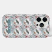 Japanese Sakura Umbrella Pattern Monogrammed Case-Mate iPhone Case (Achterkant (horizontaal))