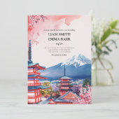 Japanese Sakura Wedding Invitation (Debout devant)