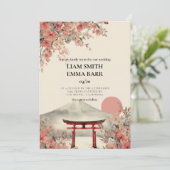 Japanese Sakura Wedding Invitation (Debout devant)