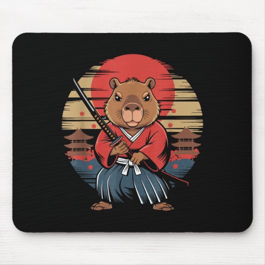 Japanese Samurai Capybara  Muismat (Voorkant)