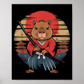 Japanese Samurai Capybara Poster (Voorkant)