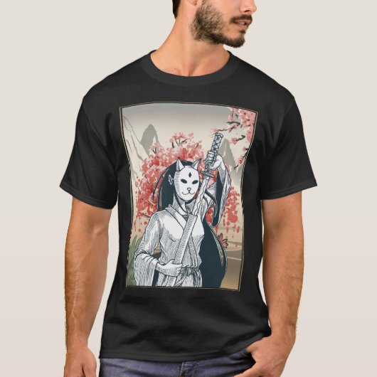 Japanese Samurai Japanese Cherry Blossom Sakura T-shirt (Voorkant)