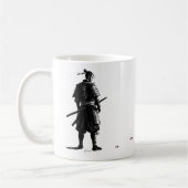 Japanese Samurai&Sakura Ink Art Mug (Gauche)