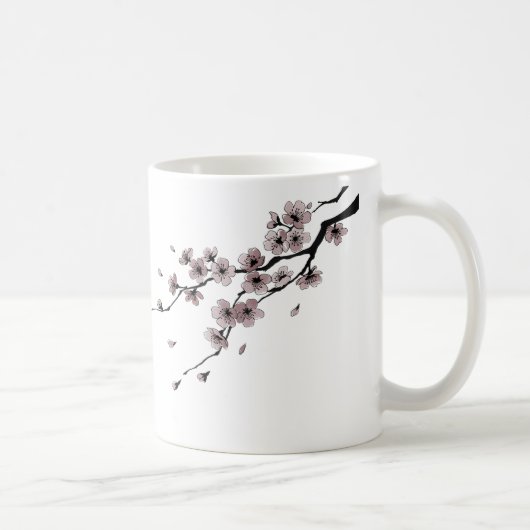Japanese Samurai&Sakura Ink Art Mug (Droite)