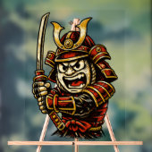 Japanese Samurai Warrior Red Armor Cartoon Art (Neutre)