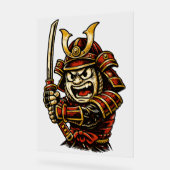 Japanese Samurai Warrior Red Armor Cartoon Art (Angle)