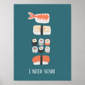 Japanese Sushi Aangepaste Tekst Poster (Voorkant)