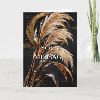 Japanese Susuki Pampas Grass Gold Art Card Kaart