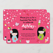 Japanese Tea Party Invitation Kaart (Voorkant / Achterkant)