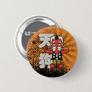 Japanese Tengu Yokai Ronde Button 5,7 Cm