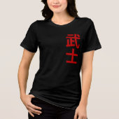 Japanese text warrior Tri-Blend shirt (Voorkant)