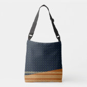 Japanese Tortoise and Diamond Pattern Gold Navy Crossbody Tas (Voorkant)