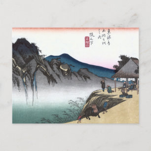 Japanese Ukiyo-e Sakanoshita by Hiroshige Briefkaart