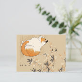 Japanese Ukiyoe Cat Briefkaart (Staand voorkant)