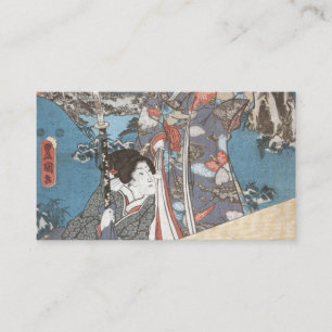 Japanese vintage ukiyo-e geisha visitekaartje