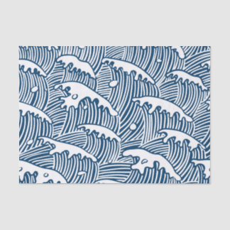 JAPANESE WAVE PATTERN IN BLUE Tissue Paper Tissuepapier