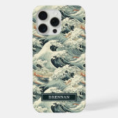 Japanese Wave Pattern Monogrammed (Verso)