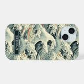 Japanese Wave Pattern Monogrammed (Verso Horizontal)