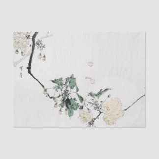 JAPANESE WOODBLOCK-AFDRUKFLOWERS — Weefpapier Tissuepapier