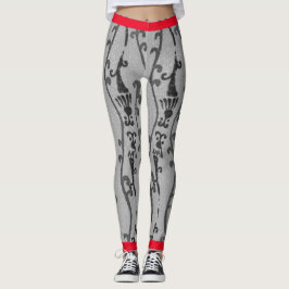 JAPANESE WOODBLOCK PATTERN AFDRUKTE LEGGINGS