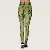 JAPANESE WOODBLOCK PATTERN AFDRUKTE LEGGINGS GROEN (Achterkant)