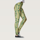 JAPANESE WOODBLOCK PATTERN AFDRUKTE LEGGINGS GROEN (Rechts)
