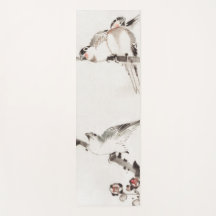 JAPANESE WOODBLOCK PRINT BIRDS OP BRANCH YOGA Mat
